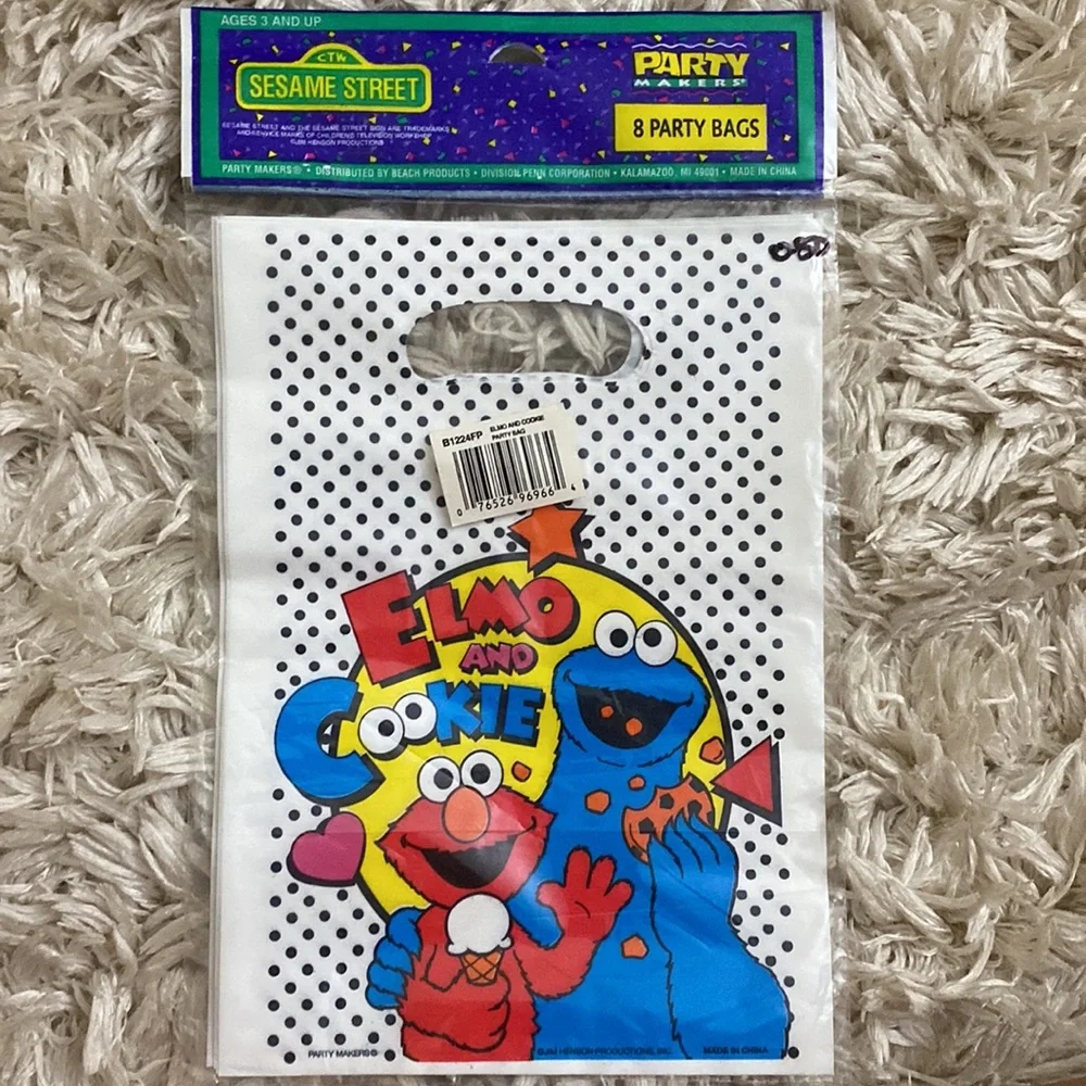 Vintage Sesame Street Party Bags Elmo and Cookie Monster